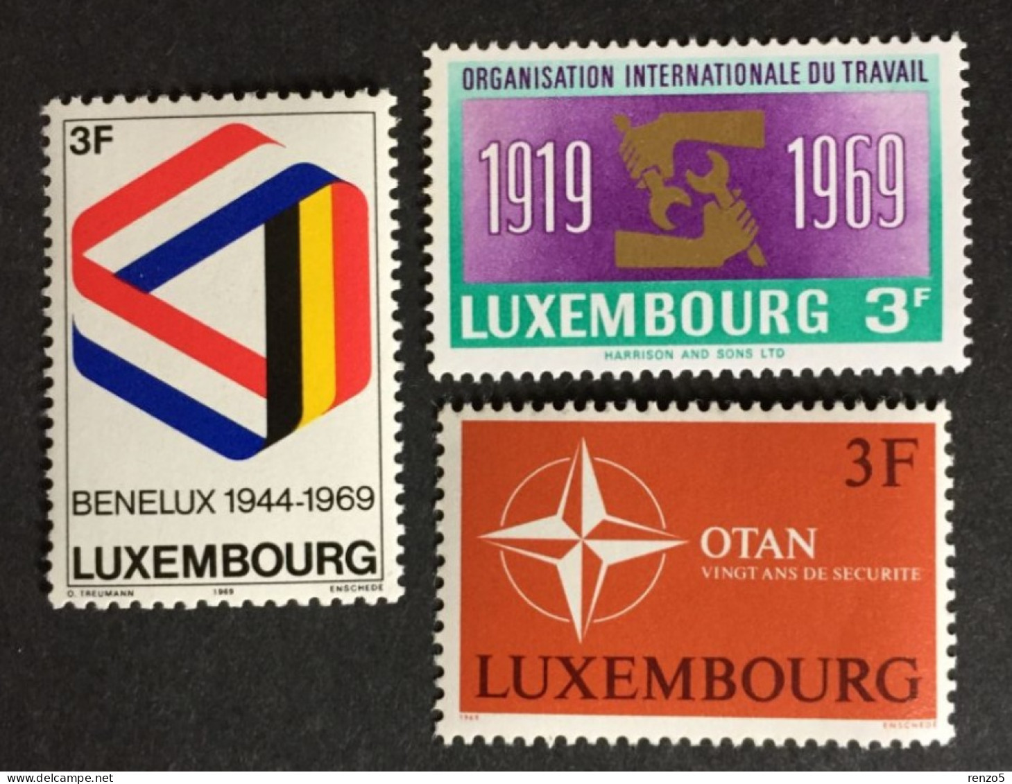 1969 Luxembourg - 25th Benelux Customs Union, 50th Ann. Of Labor Organization, 20th Ann. Of The N.A.T.O. - Unused - Neufs
