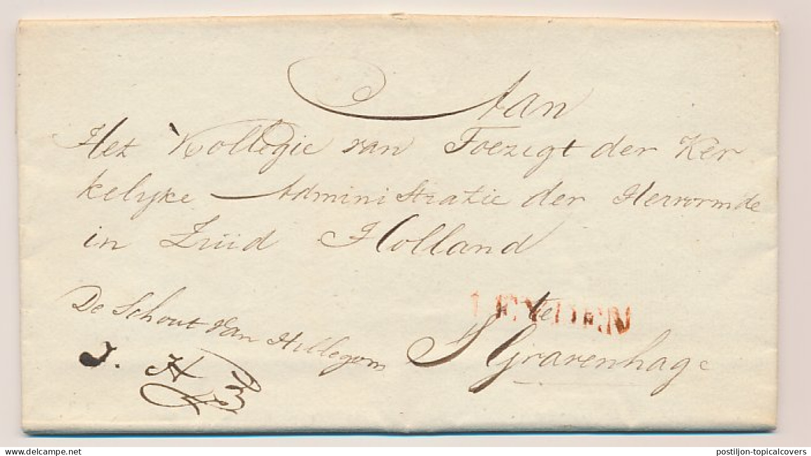 Hillegom - LEYDEN - S Gravenhage 1825 - ...-1852 Prephilately