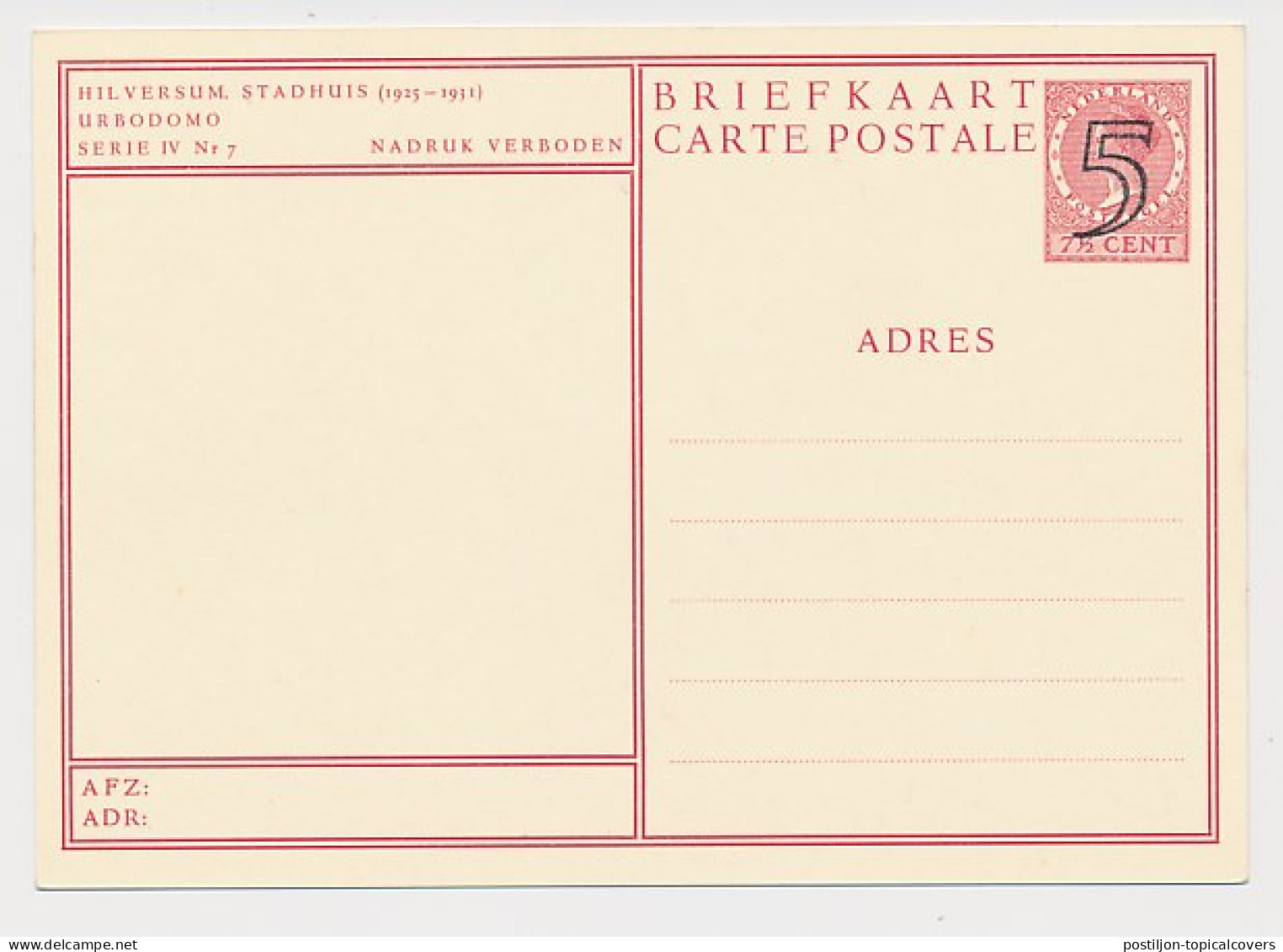 Briefkaart G. 284 J - Postal Stationery