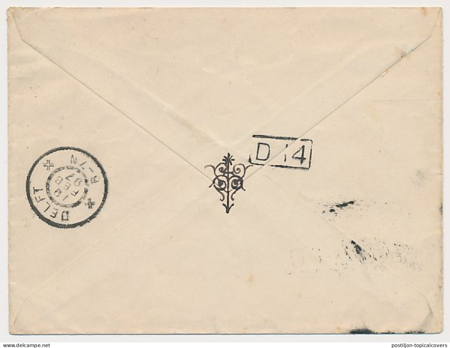 Envelop G. 6 A Amsterdam - Delft 1897 - Material Postal