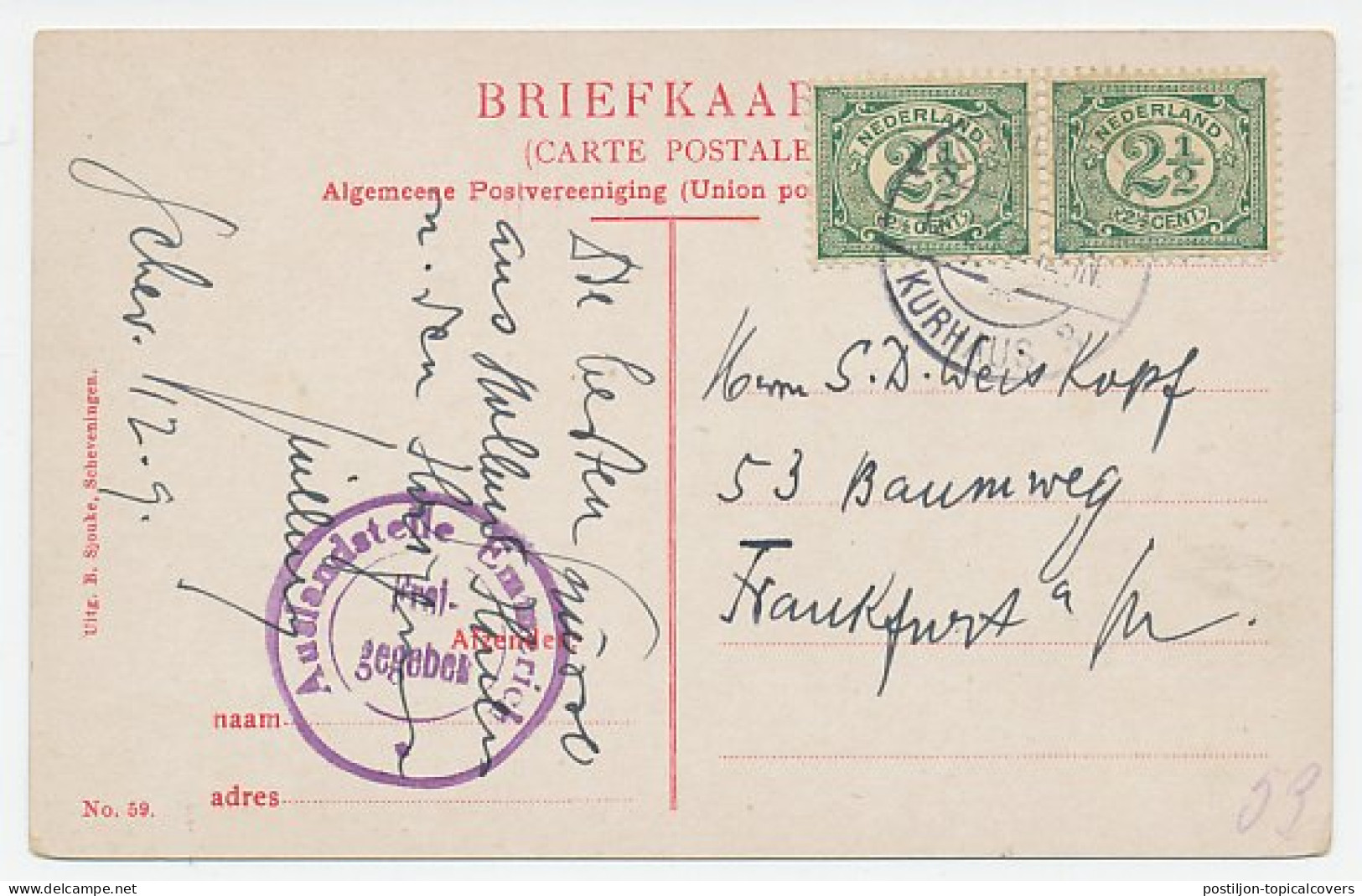 Scheveningen - Duitsland 1916 Freigegeben Auslandstelle Emmerich - Unclassified