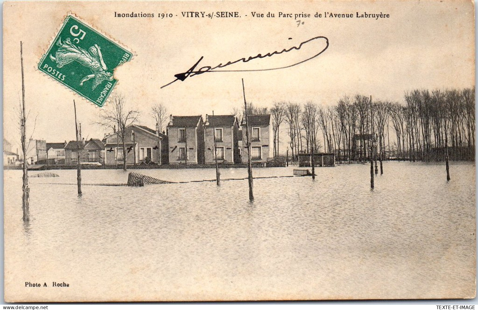 94 VITRY SUR SEINE - Le Parc Lors De La Crue De 1910 - Vitry Sur Seine