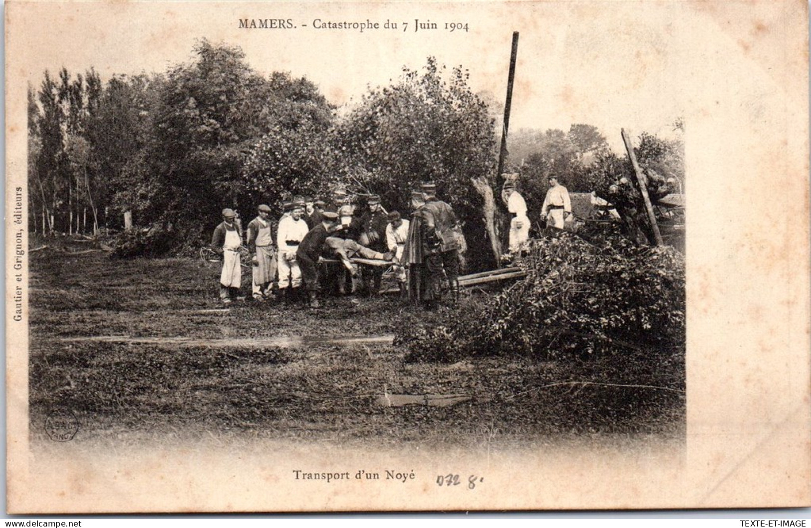 72 MAMERS - Catastrophe Juin 1904, Transport D'un Noye  - Mamers