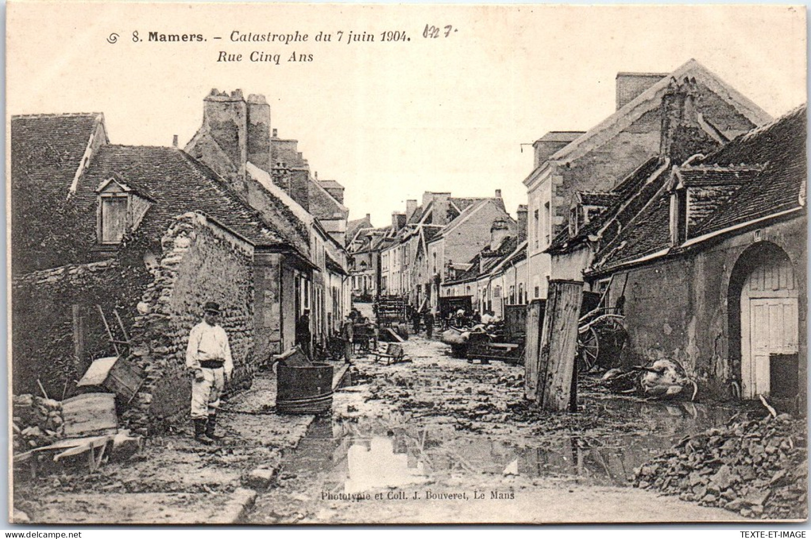 72 MAMERS - Catastrophe Juin 1904, La Rue Cinq Ans  - Mamers