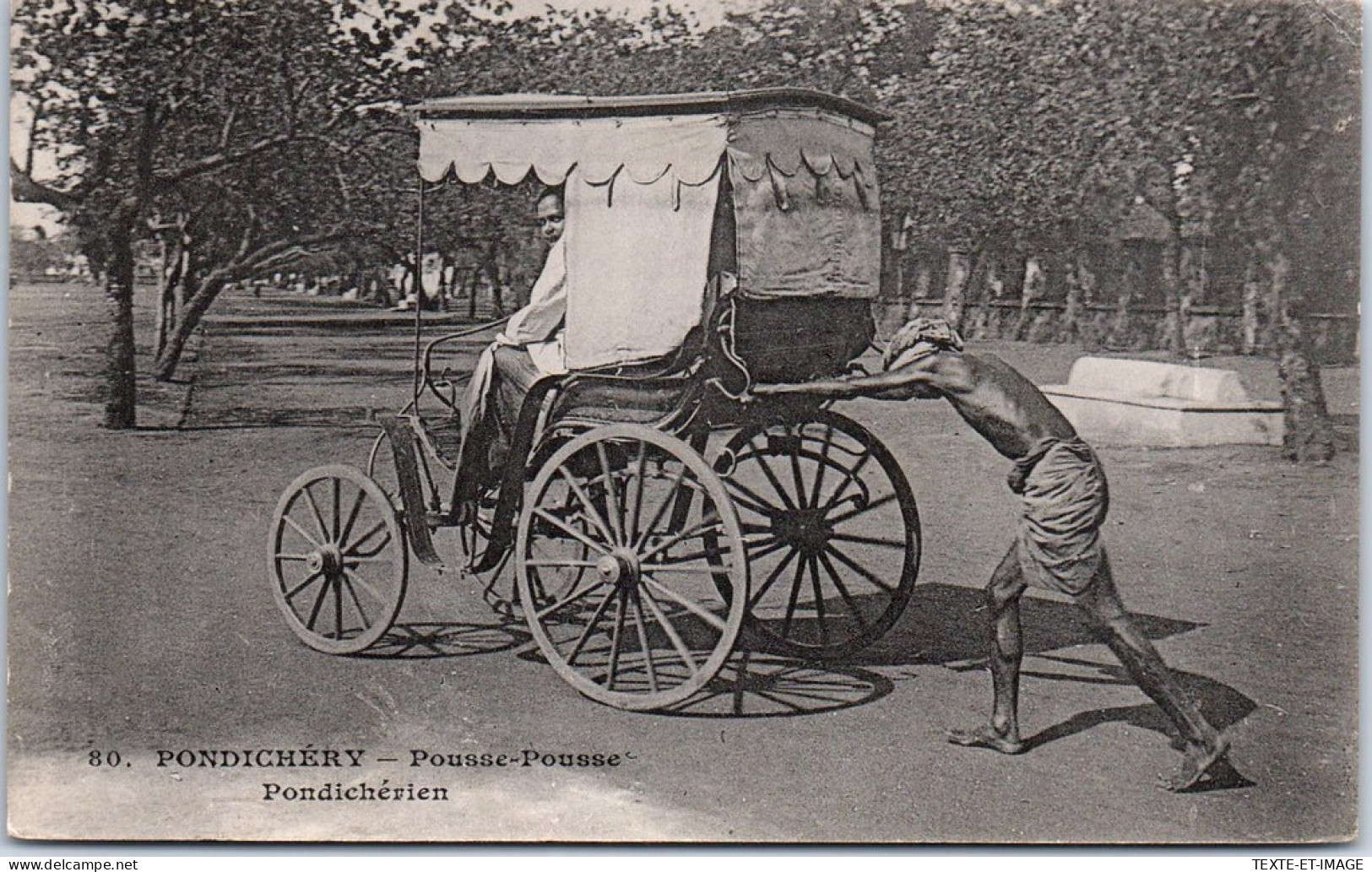INDE - PONDICHERY - Pousse Pousse Pondicherien. - Inde