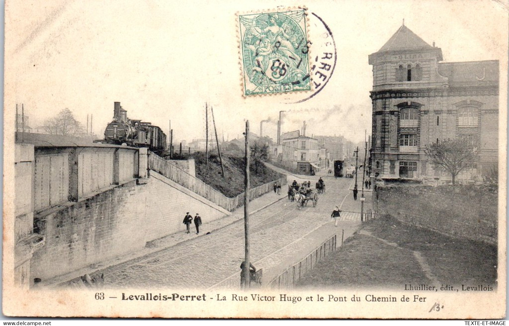 92 LEVALLOIS PERRET - La Rue Victor Huho Et Pont  - Levallois Perret
