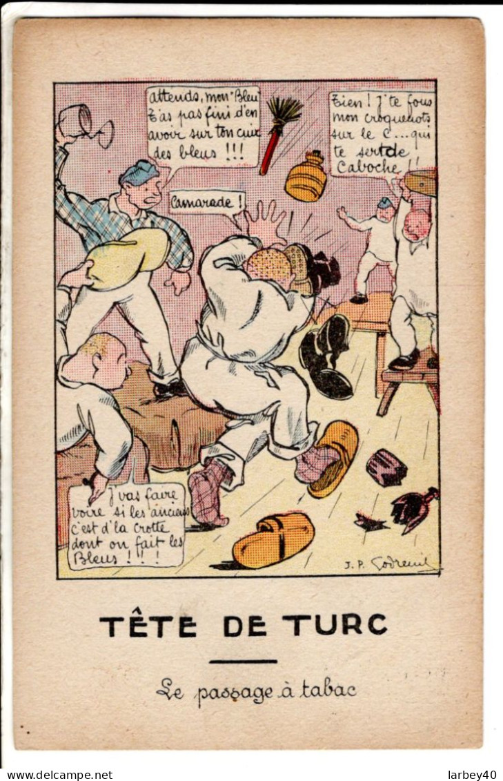 Tete De Turc Passage A Tabac Humour Militaire  - Cartes Postales Ancienne - Humoristiques
