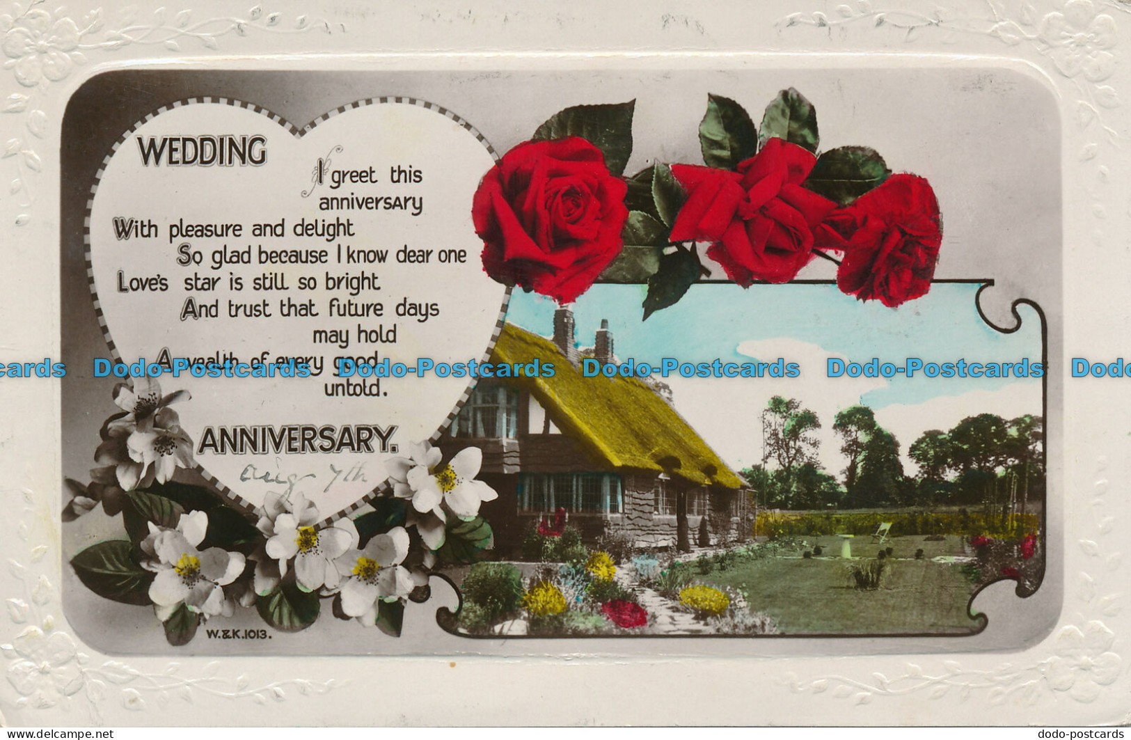 R017394 Greeting Postcard. Weeding Anniversary. W. And K. RP - Monde