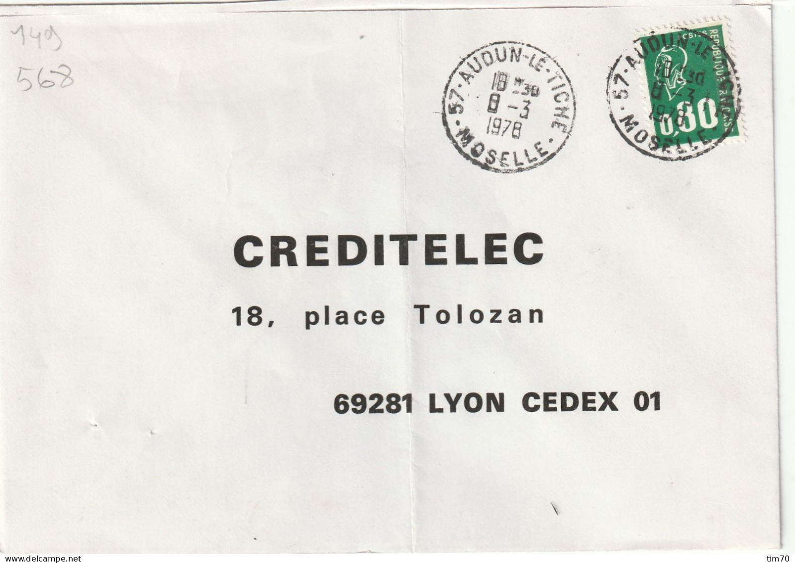 CAD  / N°  1891      57 -  AUDUN  - LE - TICHE  - MOSELLE - Manual Postmarks