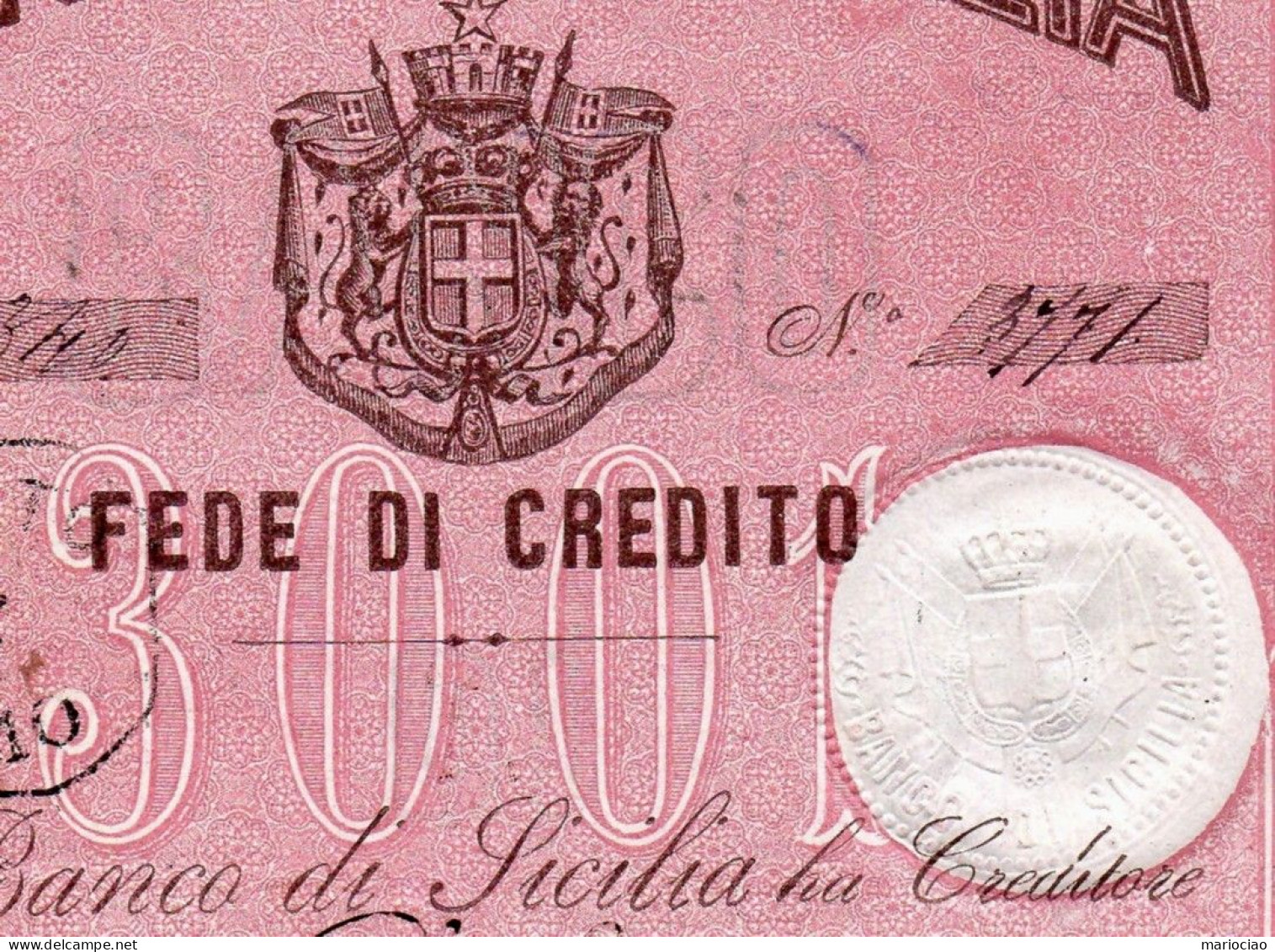 T-IT Banco Di Sicilia Trapani 1883 Fede Di Credito - Otros & Sin Clasificación