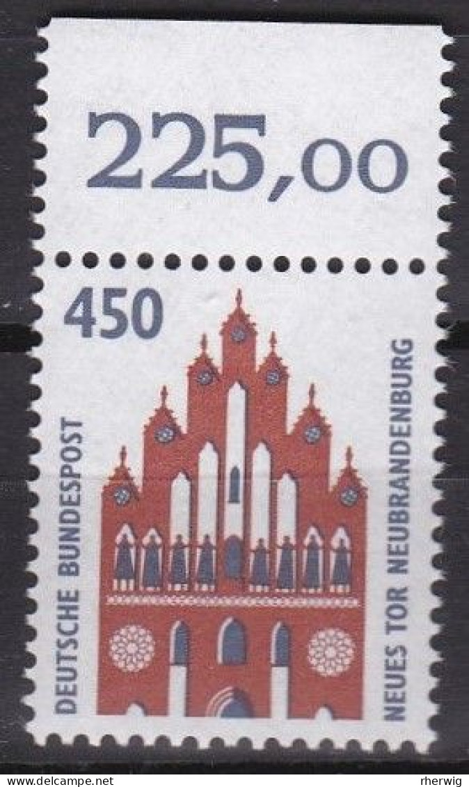 BRD, 1992, Nr. 1623 ** Sehenswürdigkeiten (XII), Eine Marke Mit Oberrand - Ongebruikt