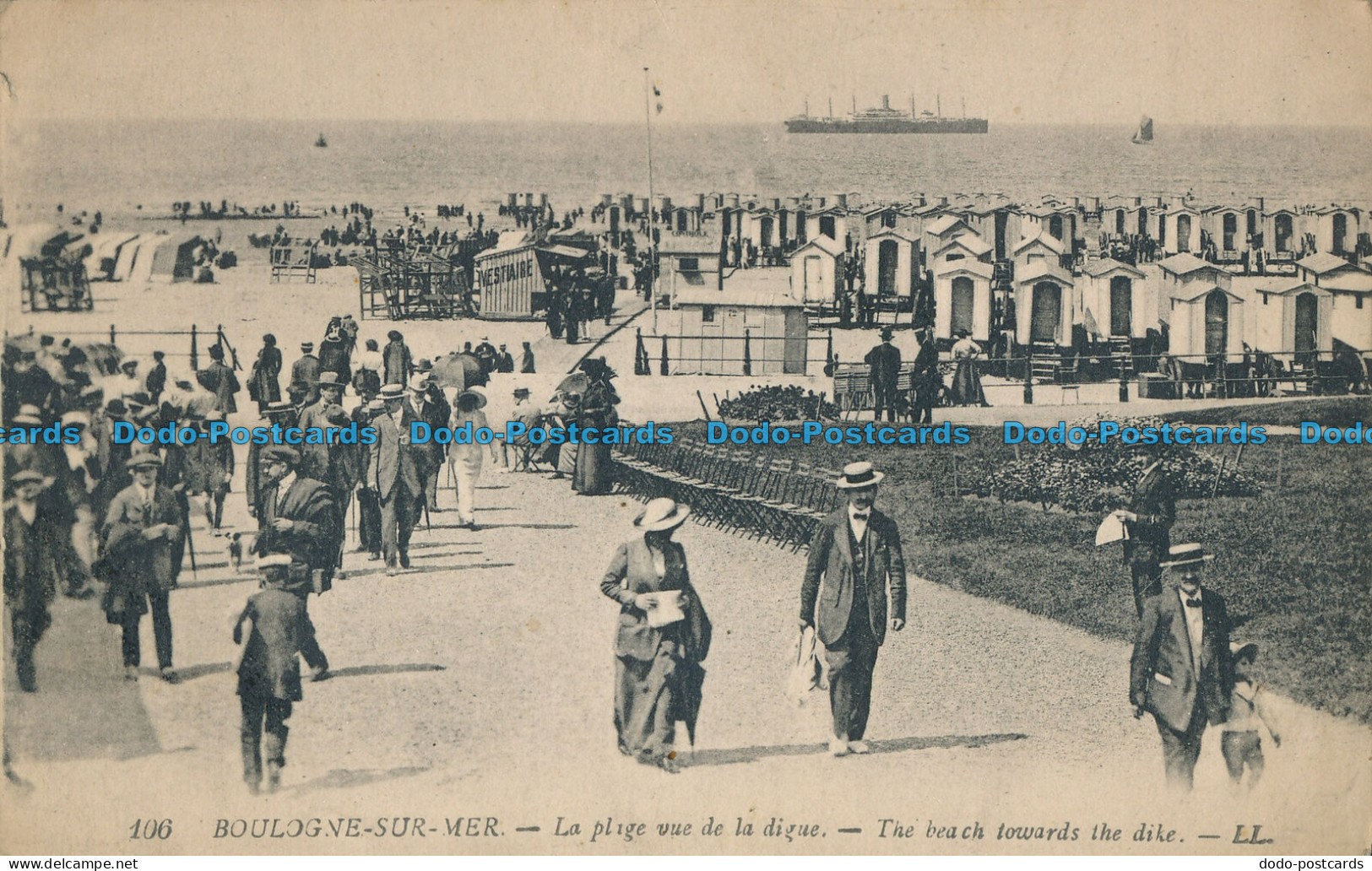 R015085 Boulogne Sur Mer. The Beach Towards The Dike. Levy Fils. No 106. B. Hopk - Monde