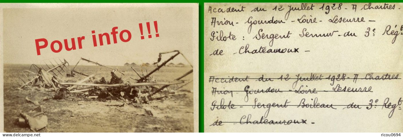 Carte Photo - Chartres 28 - Crash Avion 12 Juillet 1928 - BE - Chartres