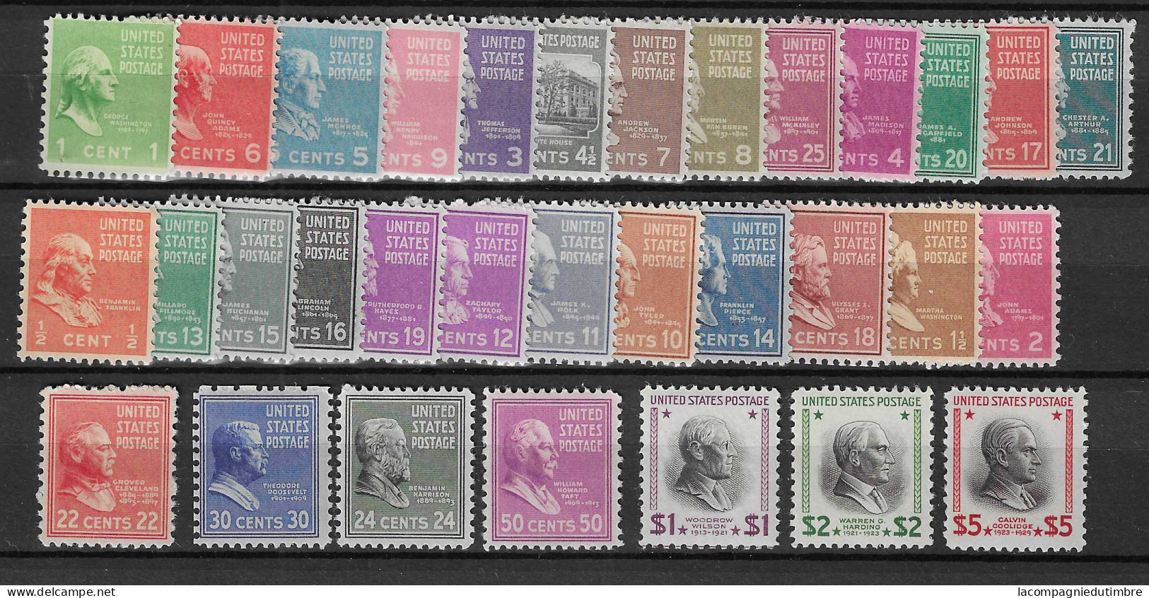 Etats-Unis Série YT N° 368/399 Neufs **/*. TB - Unused Stamps