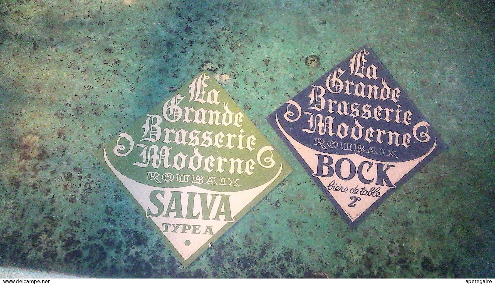 Roubaix Ancienne étiquettes De Bière X 2 Marque Bock 2° & Salva Jamais Collée La Grande Brasserie Moderne - Birra