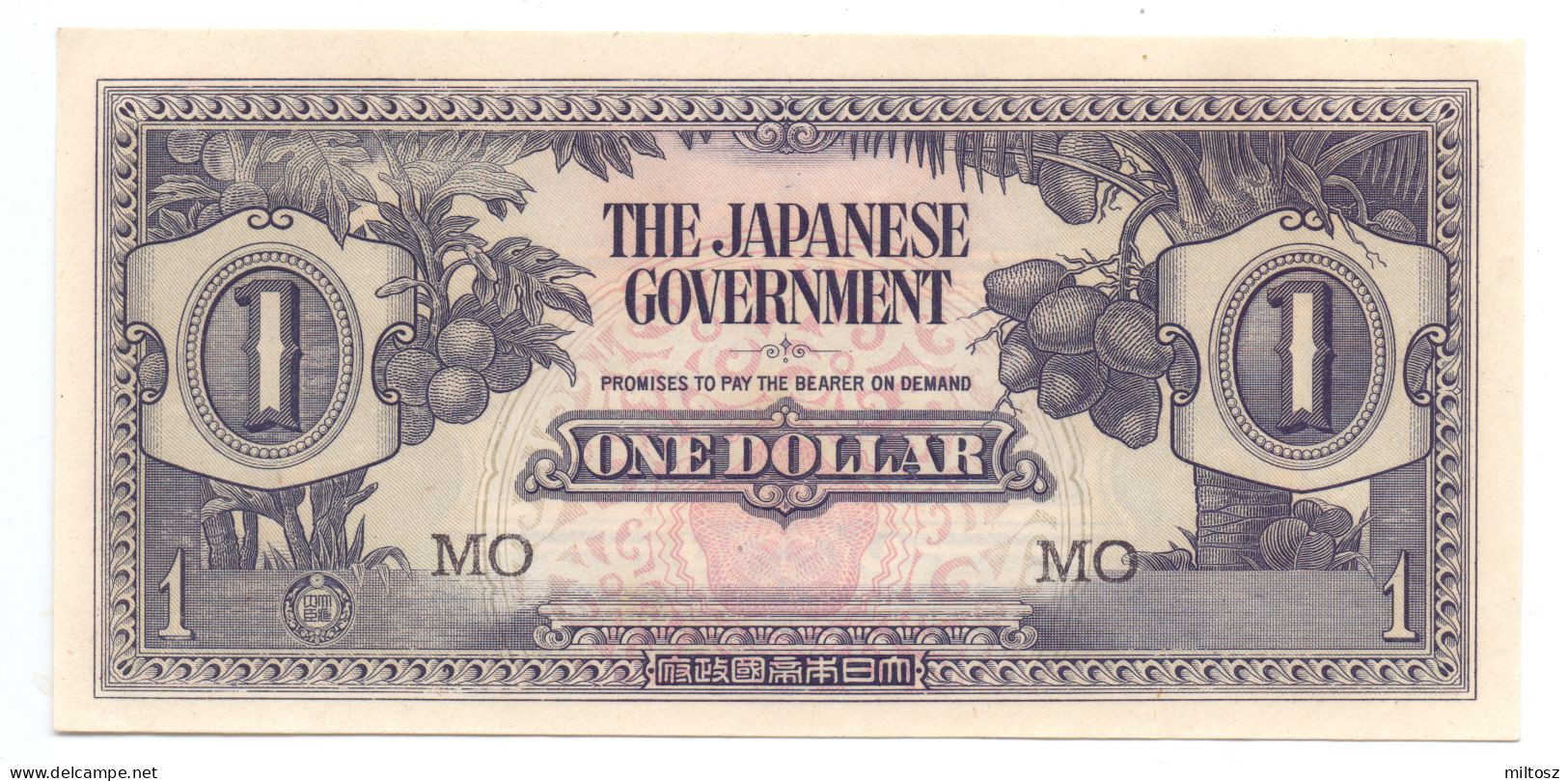 Malaysia 1 Dollar 1942 Japanese Occupation WWII - Malaysie