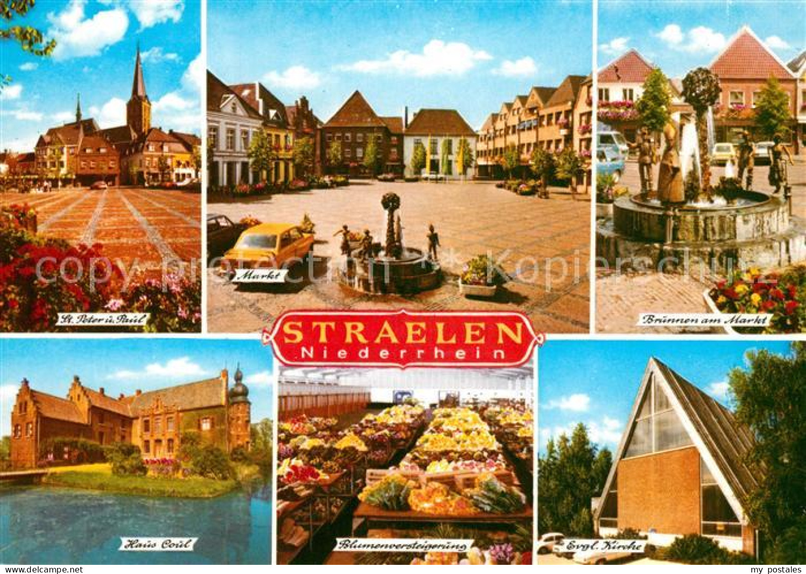 73265221 Straelen Marktplatz Haus-Coul Blumenversteigerun Kirchen Brunnen Strael - Straelen