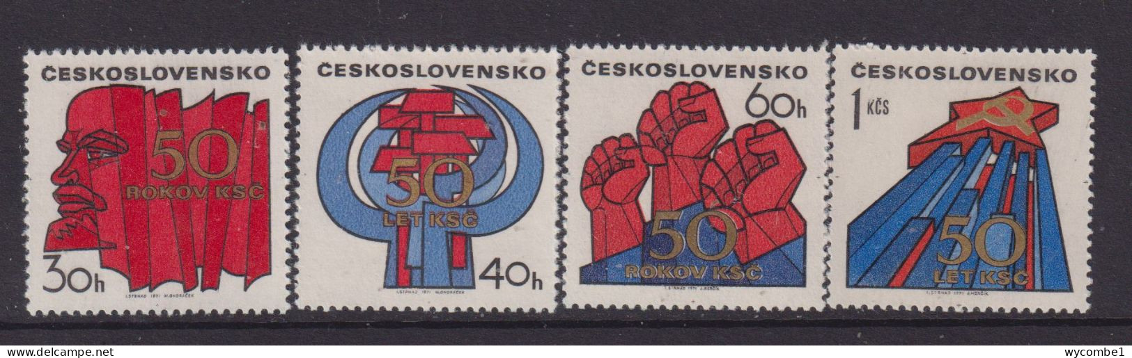 CZECHOSLOVAKIA  - 1971 Communist Party Set Never Hinged Mint - Ongebruikt