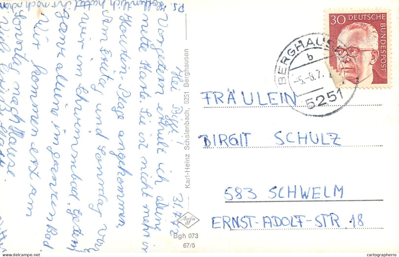Germany Postcard Hohenluftkurort Berghausen Bez. Koln Schwimmbad - Other & Unclassified