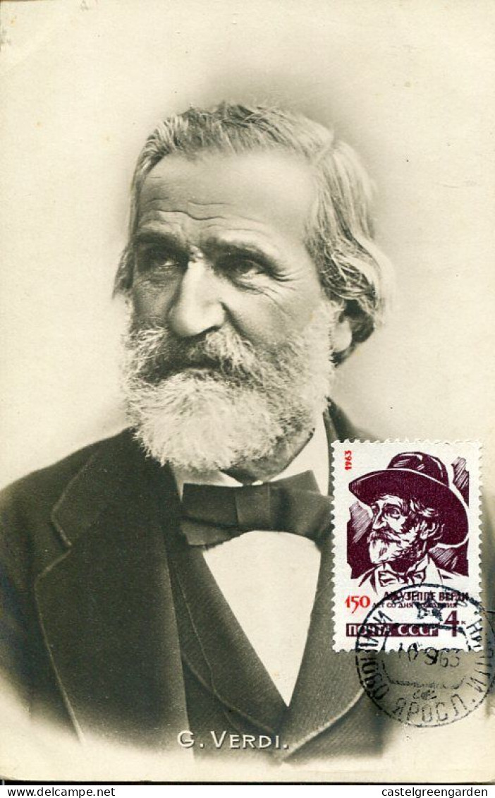 X0424 Russia, Maximum Card 1963, Giuseppe Verdi, Italian Music Opera Composer, Vintage Card - Music