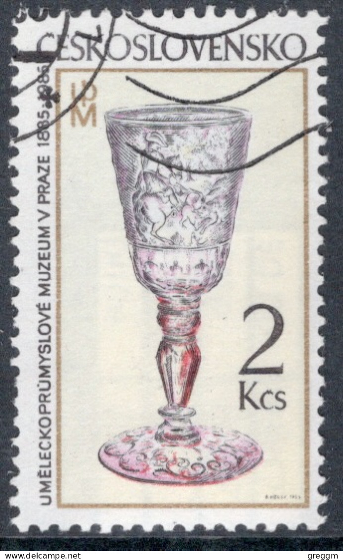 Czechoslovakia 1985 Single Stamp For The 100th Anniversary Of Prague Arts And Crafts Museum - Glassware, In Fine Used - Usati