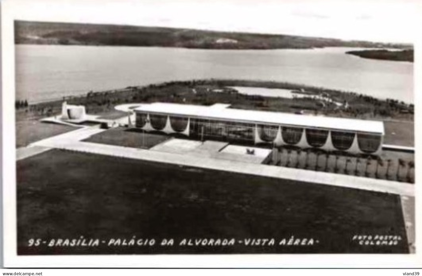 BRASILIA.   -  Palacio Da Alvorada. -  Vista Aérea.   Foto Postal Colombo - Brasilia