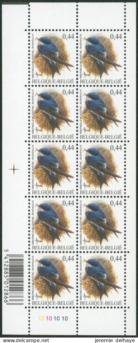 Collection / Collectie BUZIN (oiseaux / Vogels) - Petit Feuillet F3266** (MNH) Planche, Plaatnummer 10 - 2001-2010