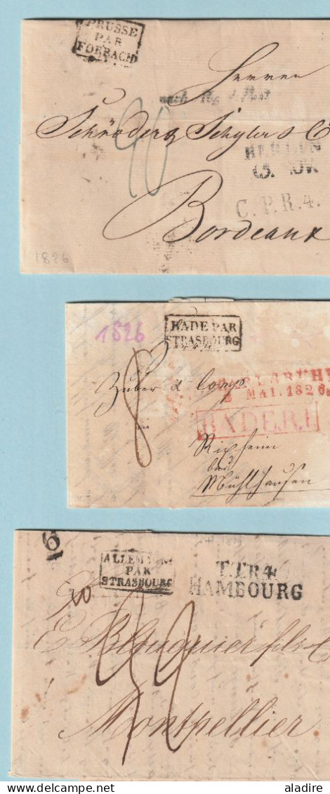 19e  siècle - 1806 / 1839 - petite collection de 22 lettres pliées d' ALLEMAGNE -  scans