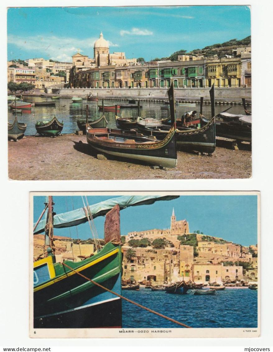 2 1960s-70s MALTA POSTCARDS  To GB  Stamps  Postcard Cover - Malta