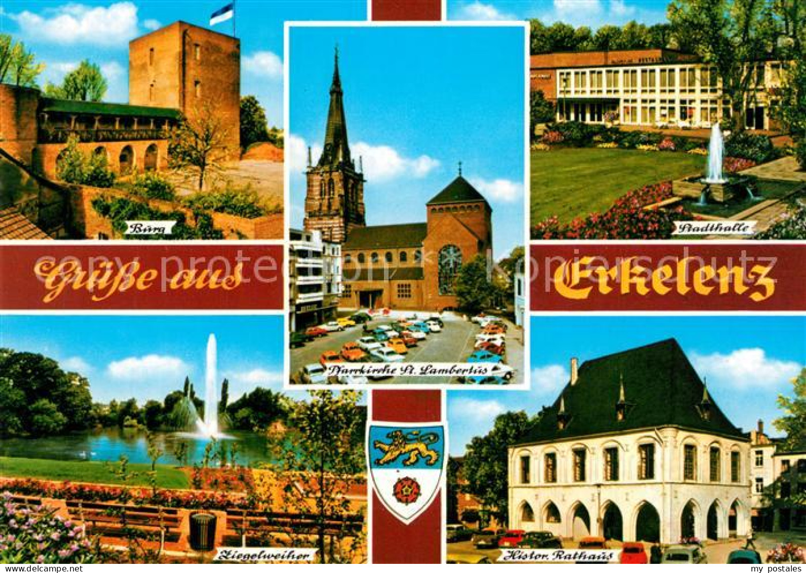 73264528 Erkelenz Burg Stadthalle Ziegelweiher Rathaus Kirche St. Lambertus Erke - Erkelenz