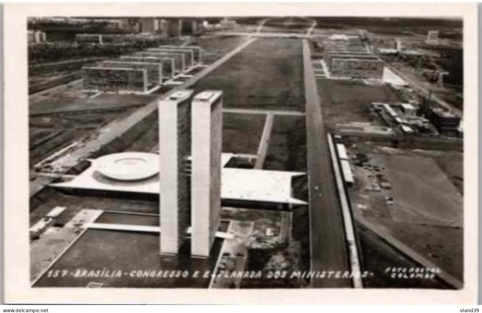 BRASILIA.   -  Congresso E Esplanada Dos Ministerios. . . -  Vista Aérea.   Foto Postal Colombo - Brasilia