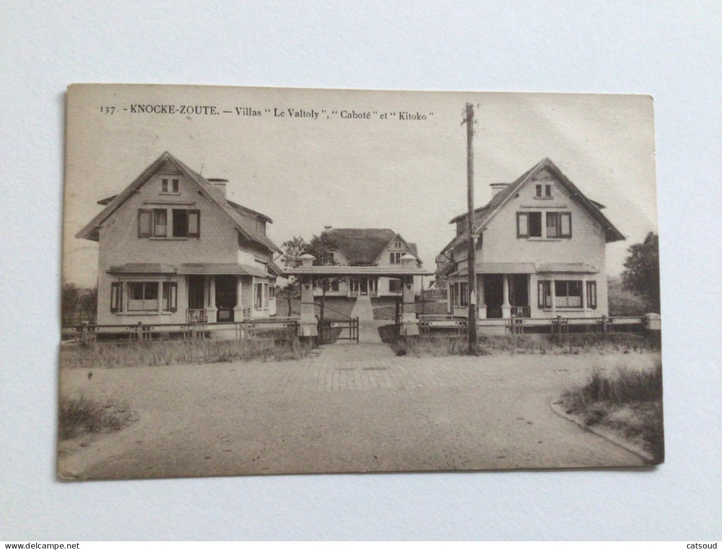 Carte Postale Ancienne (1923) Knokke-Zoute Villas « Le Valtoly », « Caboté », Et « Kitoko » - Knokke
