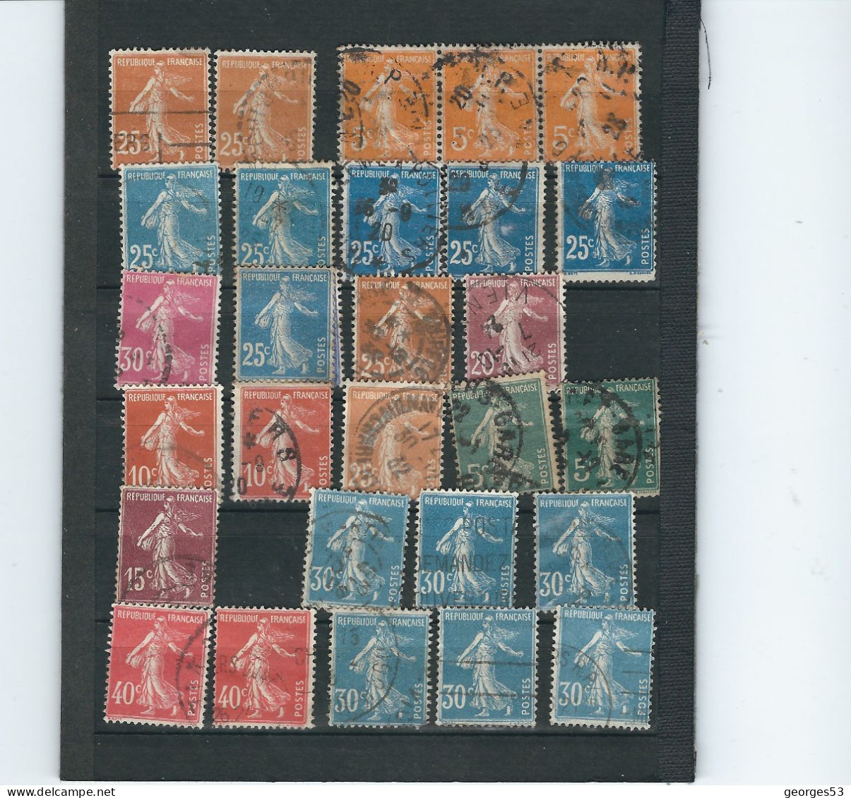 FRANCE Lot De 28 Timbres Divers  Type Semeuse  YT - Used Stamps