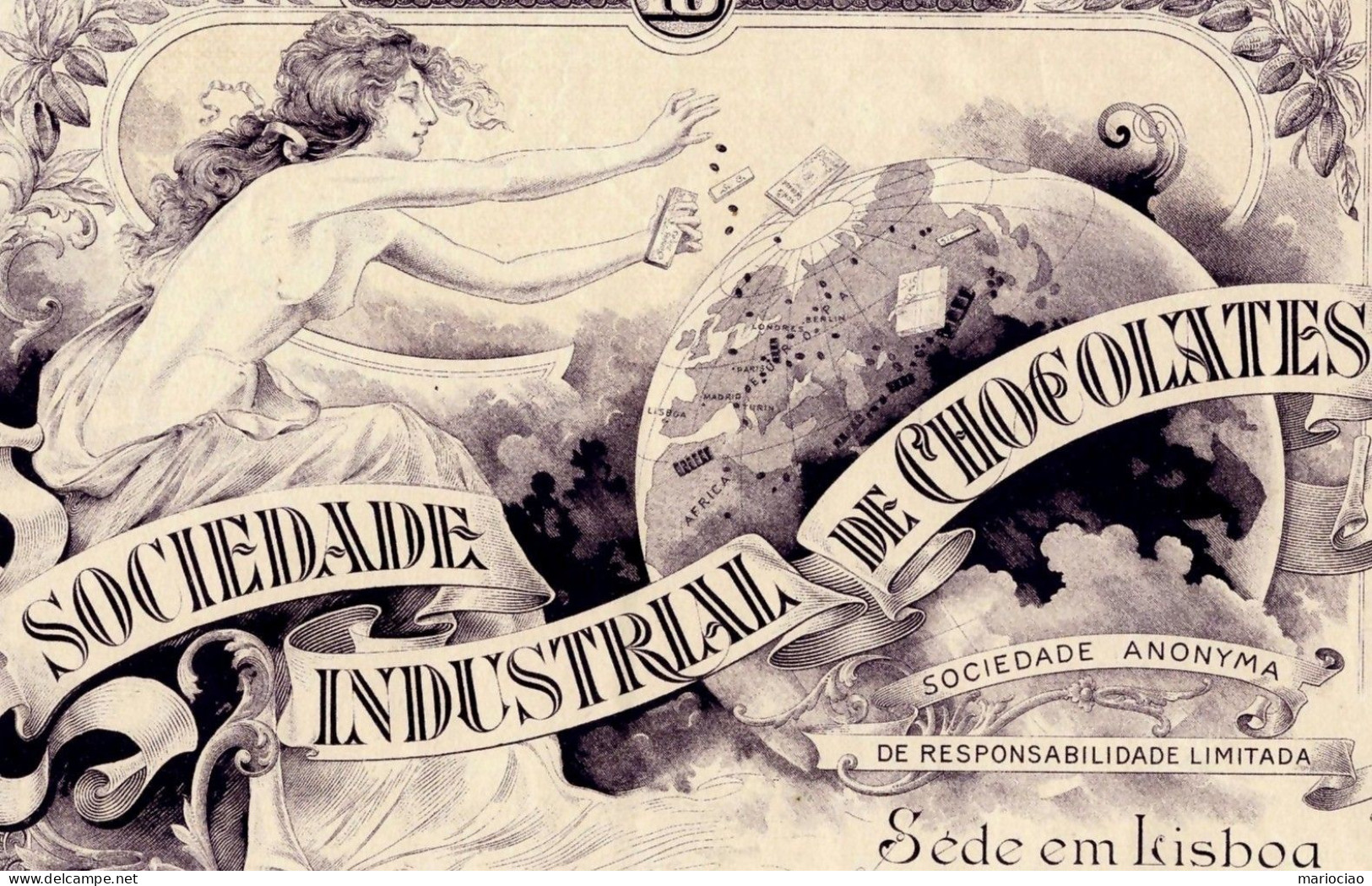 T-PT Sociedade Industrial De Chocolates Lisboa 1921 RARE ! - Autres & Non Classés