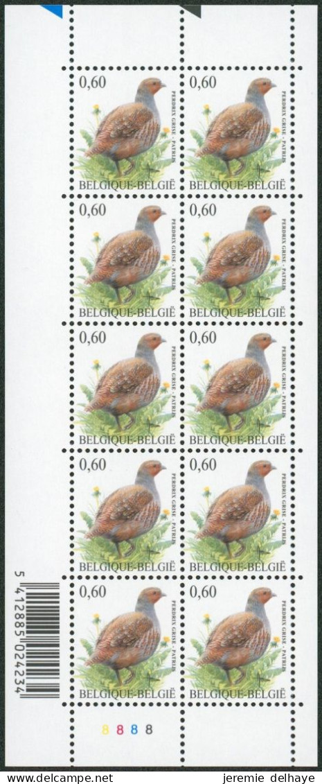Collection / Collectie BUZIN (Oiseaux / Vogels) - Petit Feuillet F3381** (MNH) Planche, Plaatnummer 8 - 2001-2010