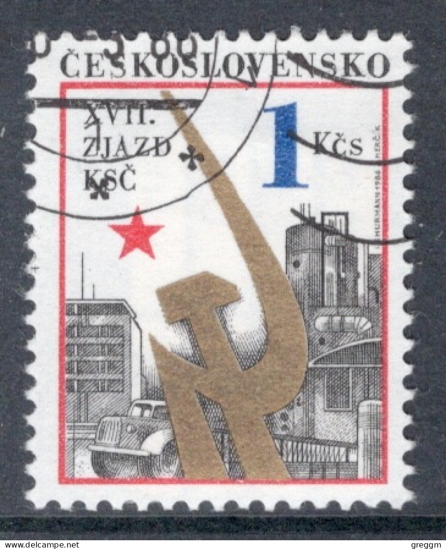 Czechoslovakia 1986 Single Stamp For The 17th Communist Party Congress, Prague In Fine Used - Used Stamps