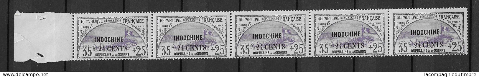 Indochine YT N° 93 En Bande De Cinq Timbres Neufs ** MNH. TB - Unused Stamps