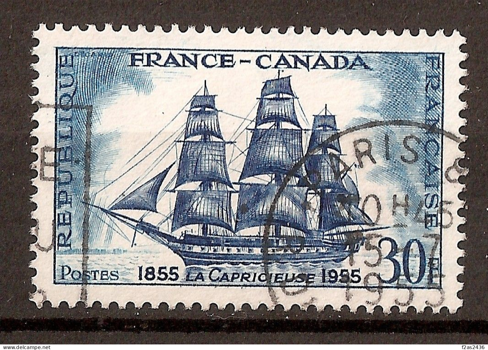 1955 - Frégate "La Capricieuse" France - Canada - N°1035 - Usati