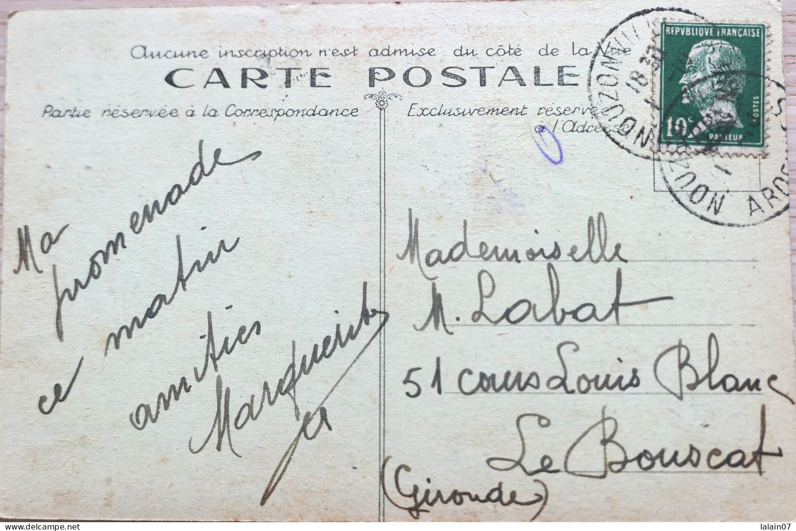 C. P. A. Couleur : 08 : NOUZONVILLE : La Meuse Vers Charleville, Timbre En 1924, édit : Papeterie Mlle Marie Hardy - Autres & Non Classés
