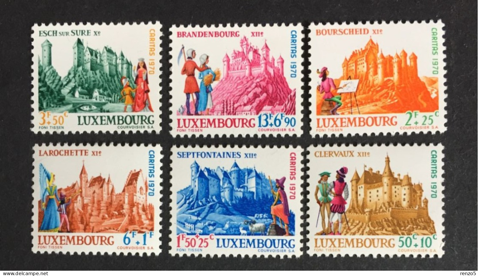1970 Luxembourg - National Welfare Fund Castles  - Unused ( Imperfect Gum ) - Nuevos
