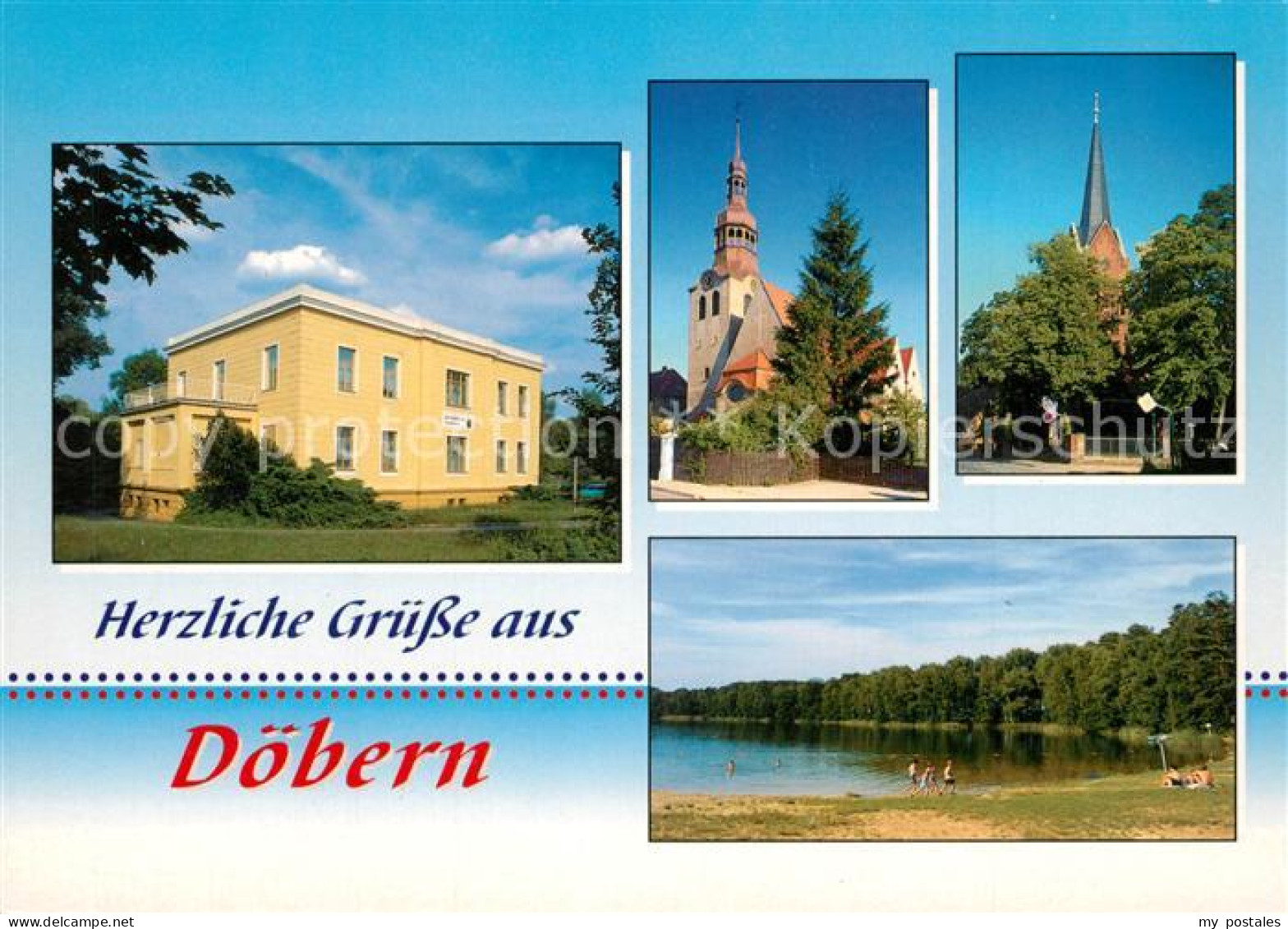 73263840 Doebern Niederlausitz Amt Doebern Ev Kirche Kath Kirche Badesee Doebern - Doebern