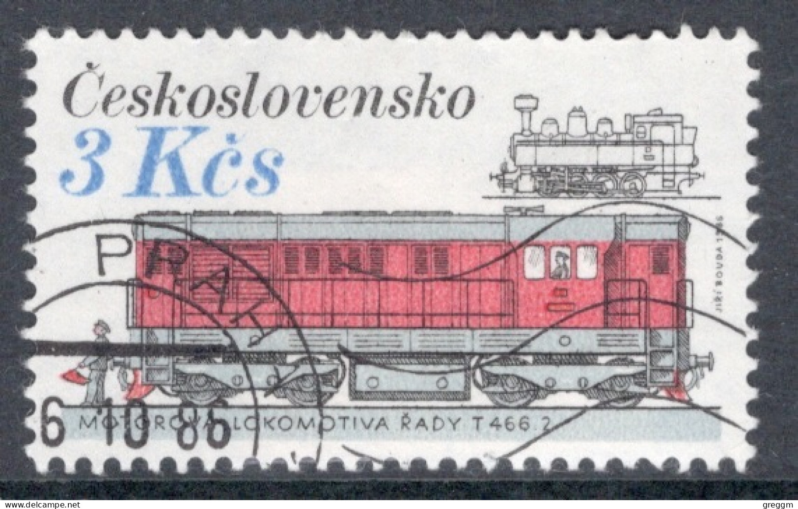 Czechoslovakia 1986 Single Stamp For The Rail Vehicles In Fine Used - Used Stamps