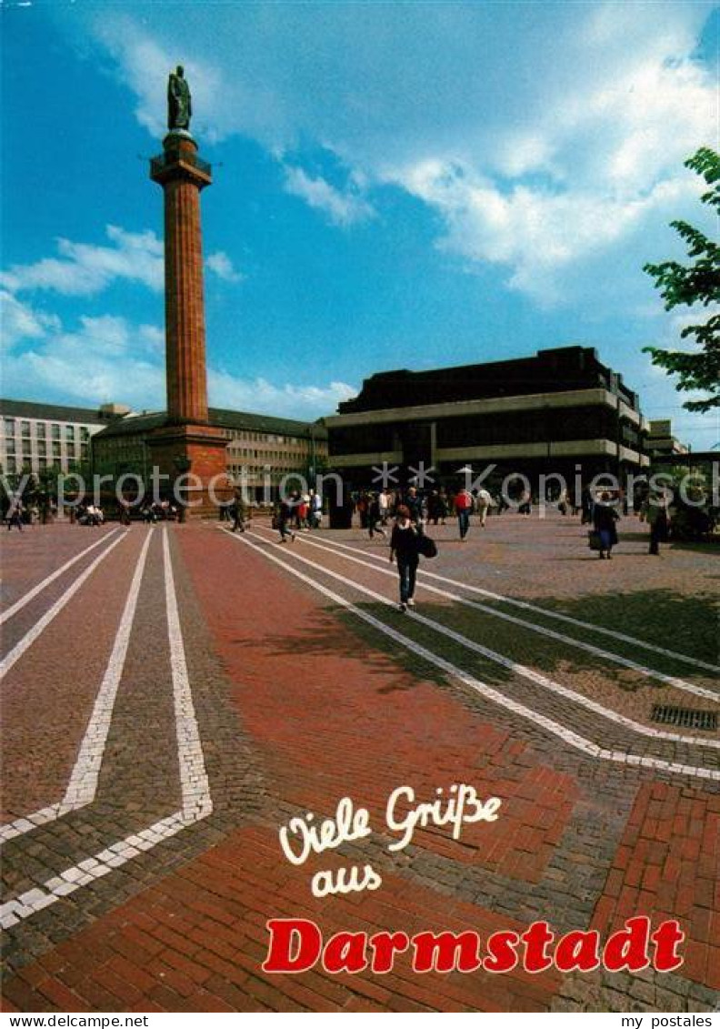 73263734 Darmstadt Luisenplatz Mit Ludwigssaeule Rathaus Darmstadt - Darmstadt