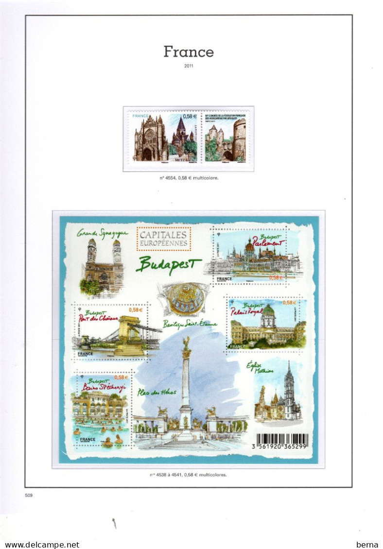 FRANCE ANNEE 2011--RP1/4630 SAUF 4621/4625 LUXE NEUF SANS CHARNIERE - 2010-2019