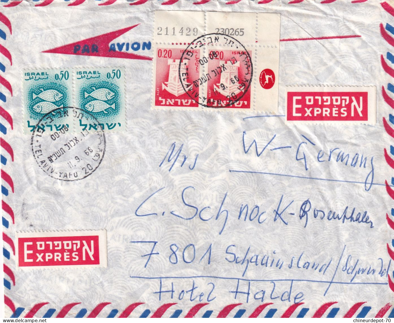 Enveloppe   Israël Envoi Express - Autres & Non Classés