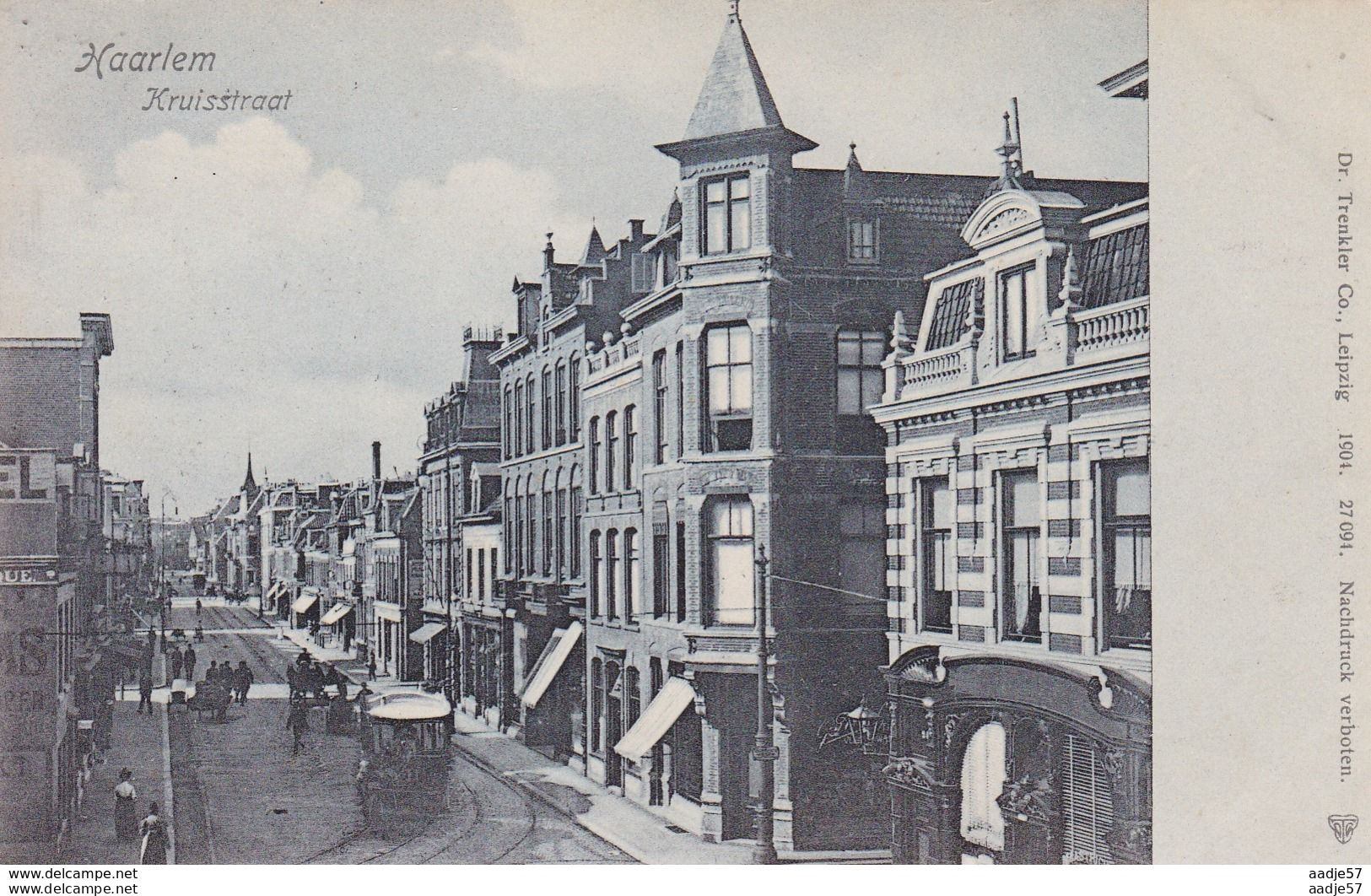 Netherlands Pays Bas Haarlem Kruisstraat Paardentram Horsetramway 1908 - Tram