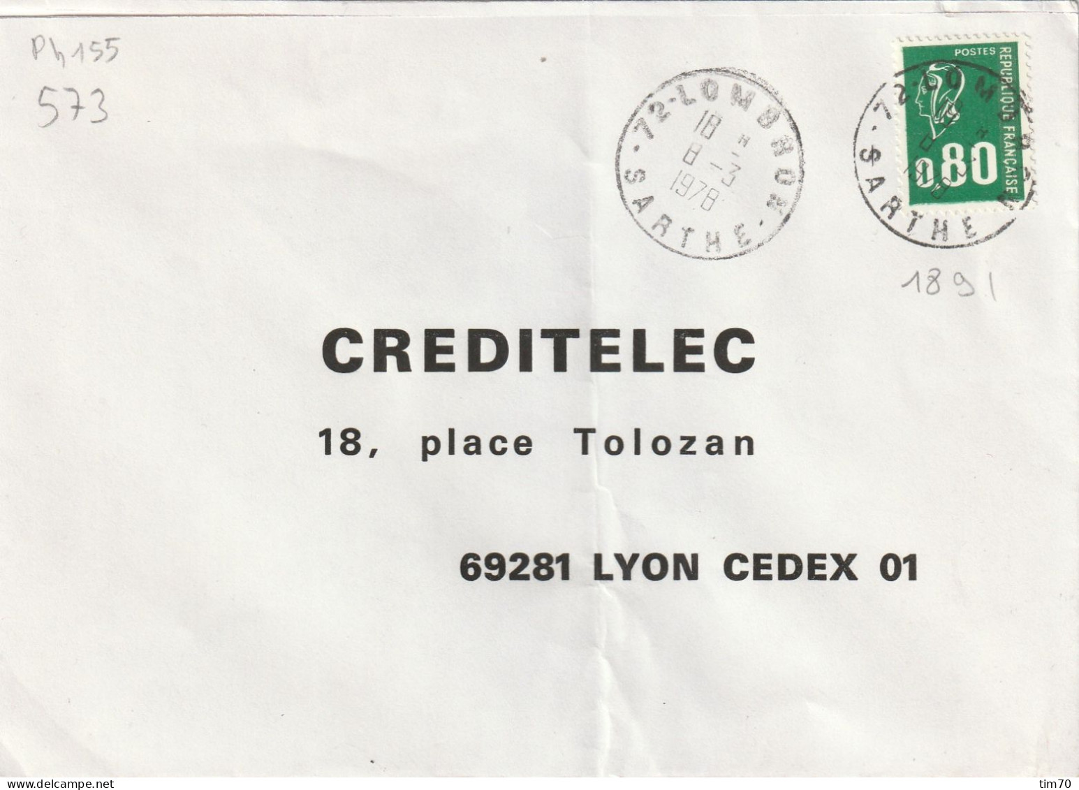 CAD  / N°  1891  72 - LONBRON  -  SARTHE - Manual Postmarks
