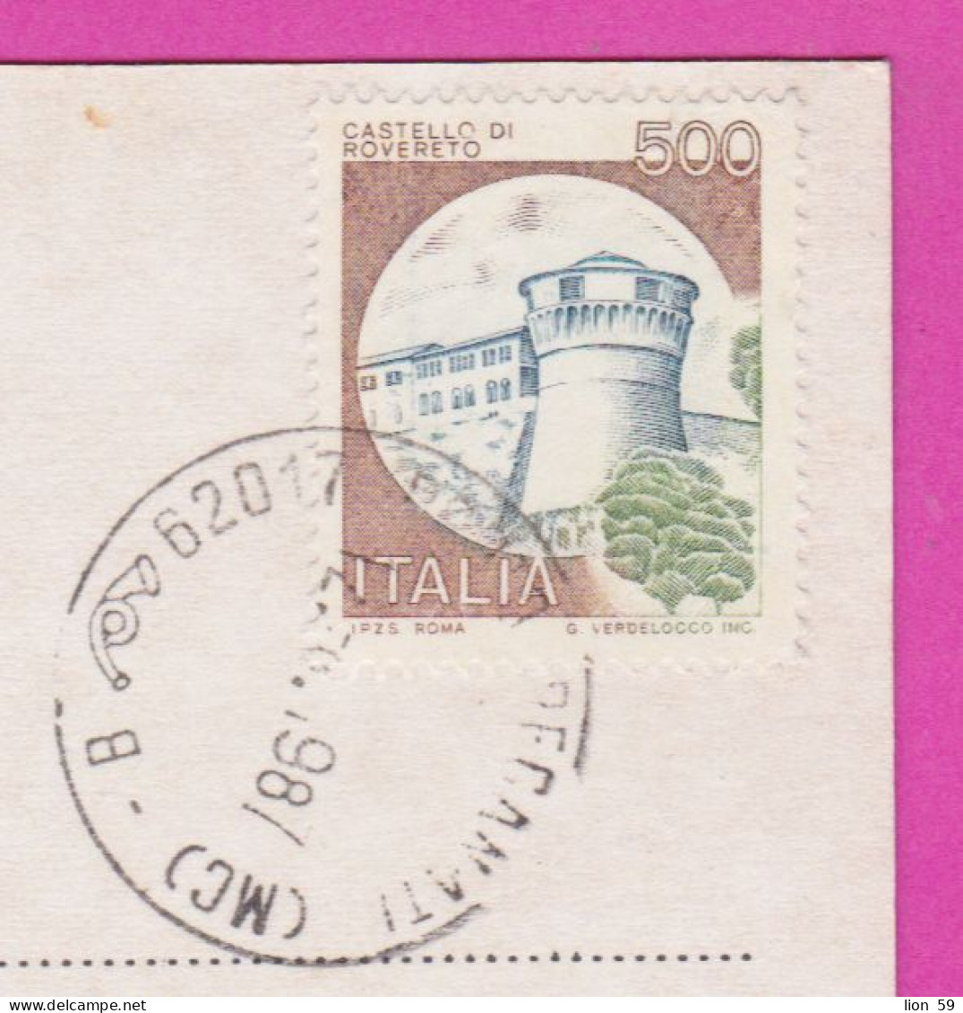 293869 / Italy - PORTORECANATI - The Beach And Monte Conero PC 1998 USED - 500 L Castello Di Rovereto Castle - 1991-00: Poststempel