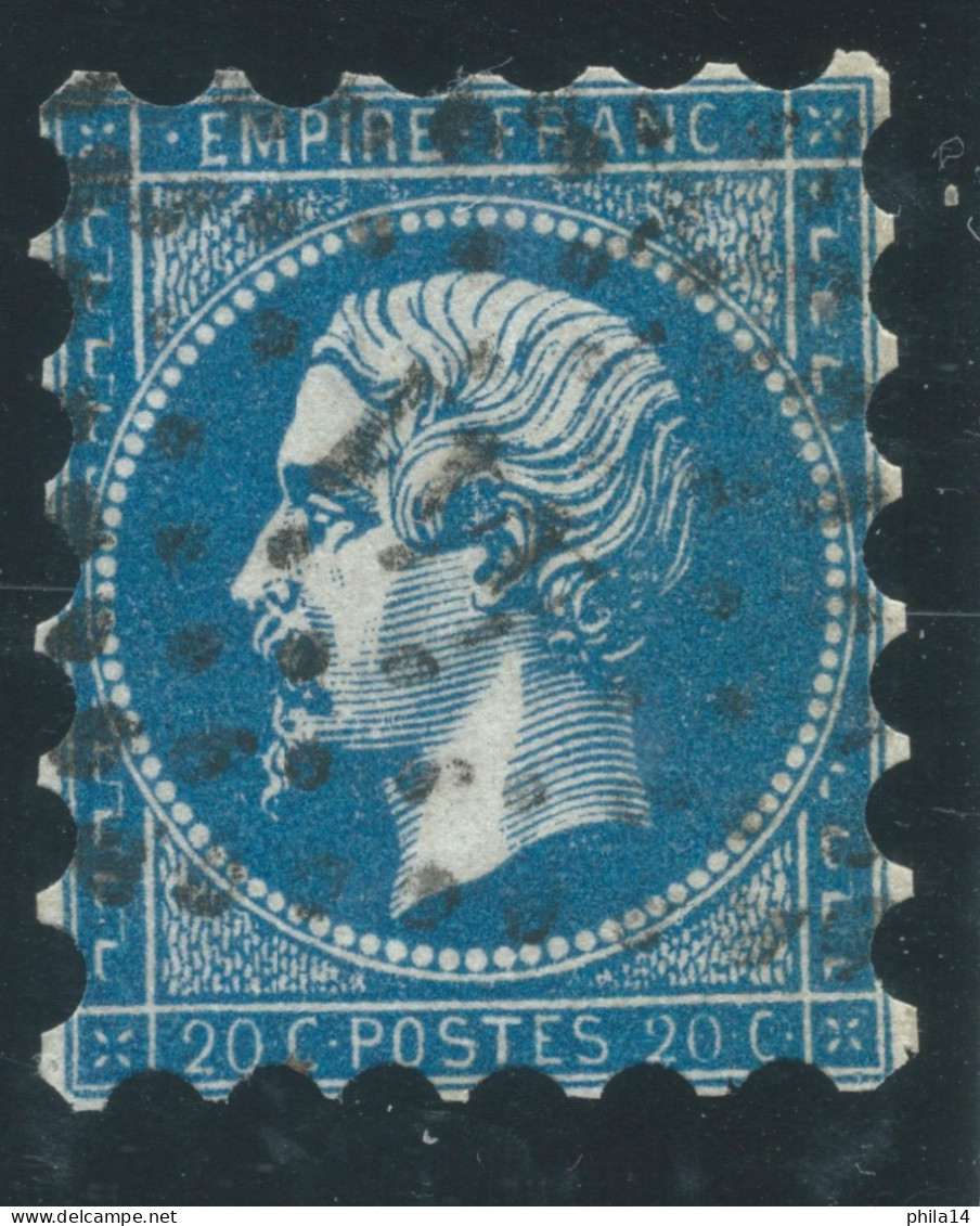 N°14 20c BLEU NAPOLEON TYPE 1 / PIQUAGE SUSSE / PC 441 BORDEAUX - 1853-1860 Napoléon III
