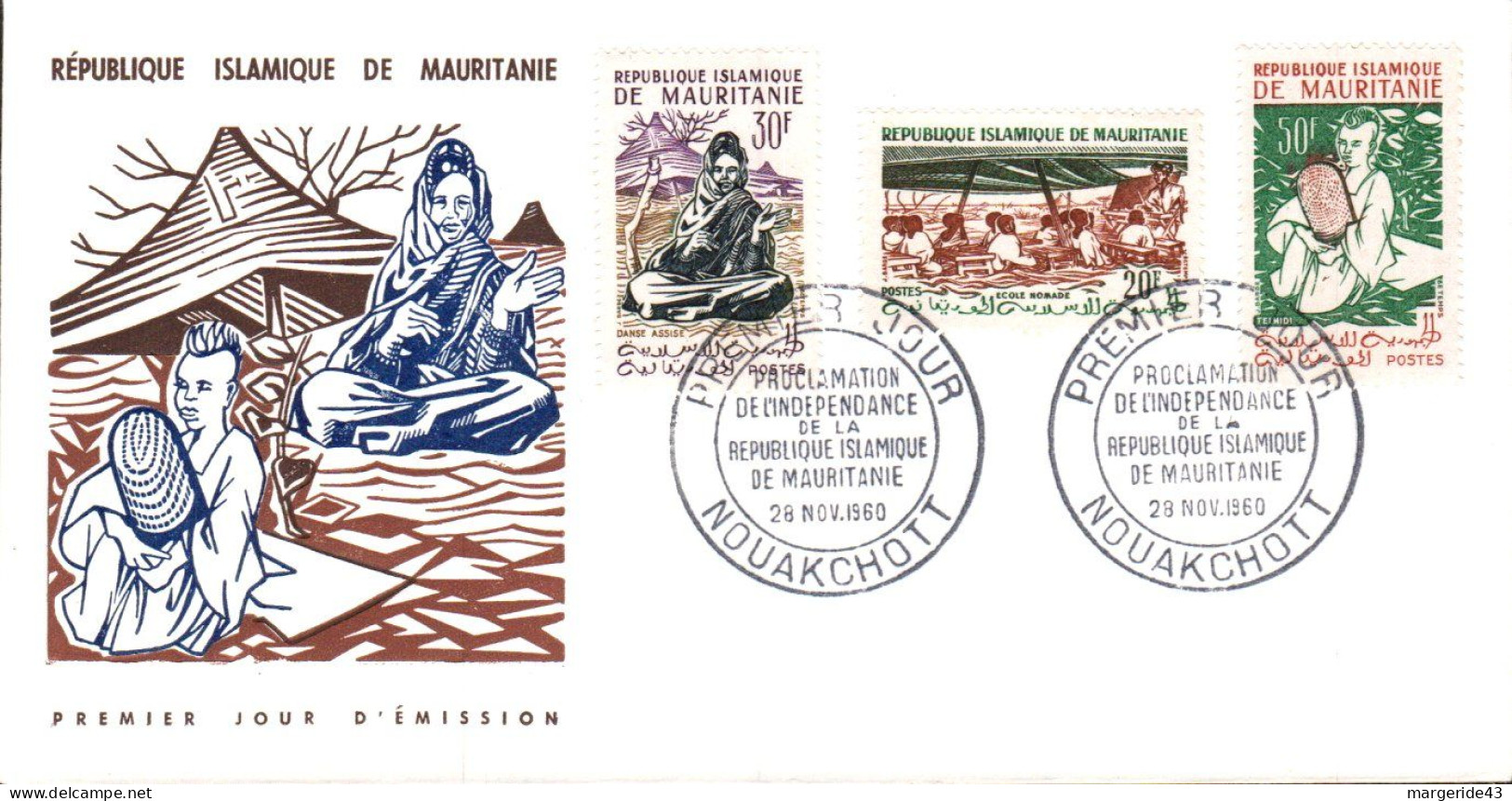 MAURITANIE FDC 1960 PROCLAMATION INDEPENDANCE - Mauretanien (1960-...)